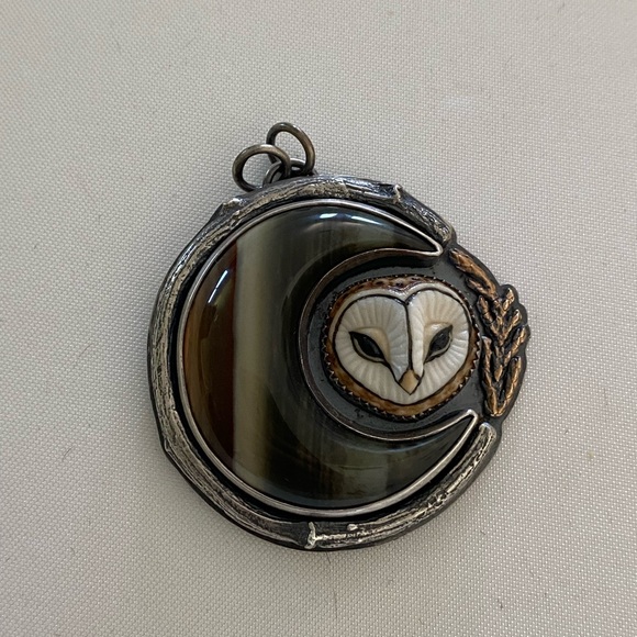 LisaJDesigns and Laura Mears Owl & Polychrome jasper moon 🌔 - Picture 8 of 10